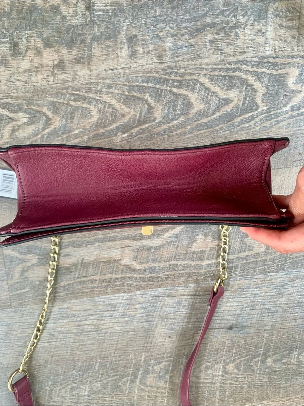 Mossimo Faux Chic Snakeskin Maroon Chain Strap Crossbody Bag NWT